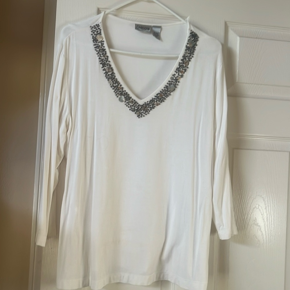 White cotton blouse made by Chico’s